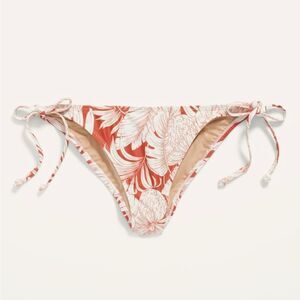 Low-Rise String Bikini XS Swim Bottom Women Old Navy Tropical & Palm Leaves